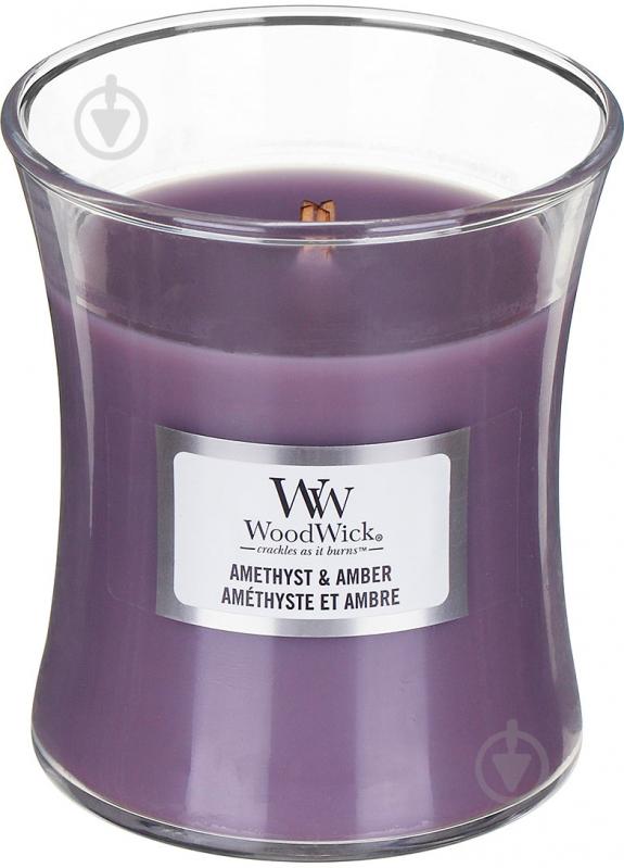 Свеча ароматическая Woodwick Mini Amethyst Amber 85 г - фото 1