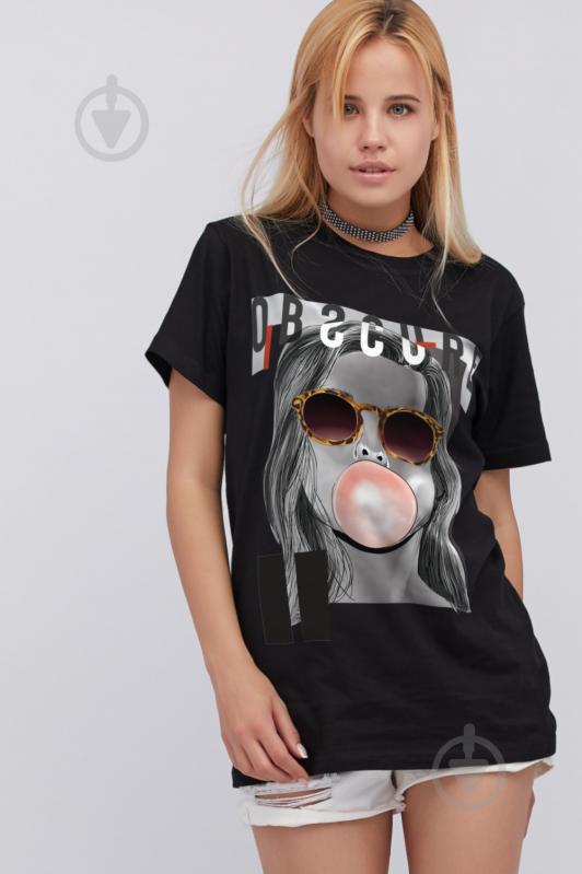 Футболка YAPPI Oversize WB3036 р.S черный - фото 1