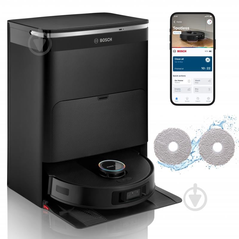 Робот-пылесос моющий Bosch Spotless Max Cam BCRDW3BX black - фото 1