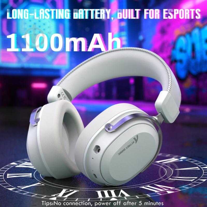 Гарнитура игровая attack shark L30PRO Wireless white (L30PROW_AS) - фото 8