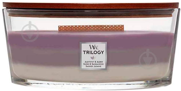 Свеча ароматическая Woodwick Ellipse Trilogy Amethyst Sky 453 г - фото 1