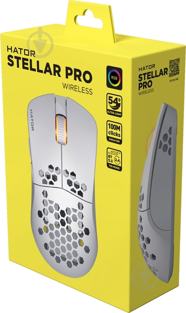 Мышь Hator Stellar Pro Wireless white (HTM551) - фото 7 Мышь Hator Stellar Pro Wireless white (HTM551) - фото 7
