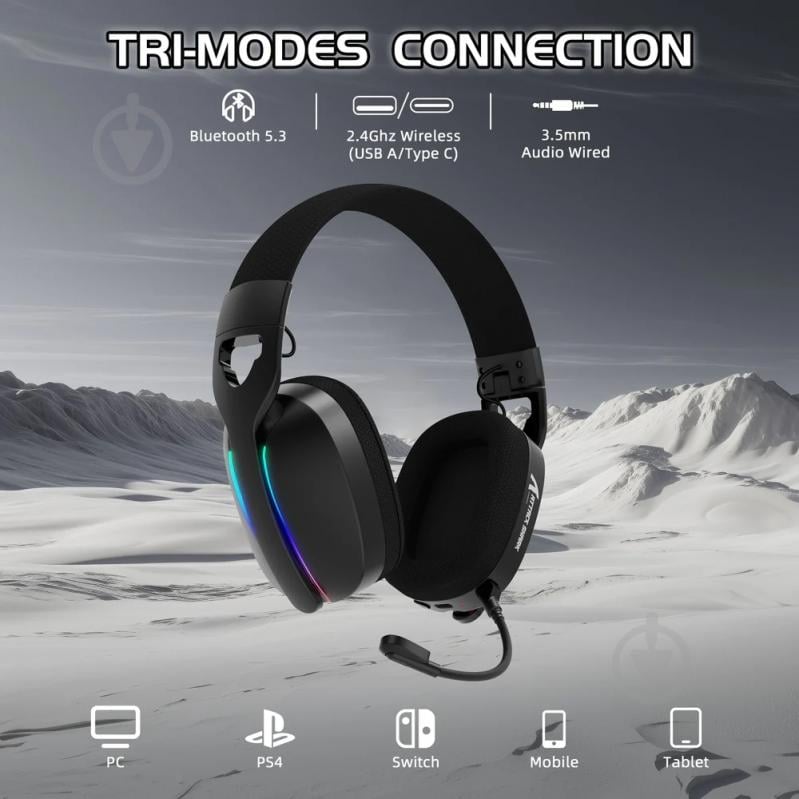 Гарнитура игровая attack shark L90 Wireless black (L90B_AS) - фото 3