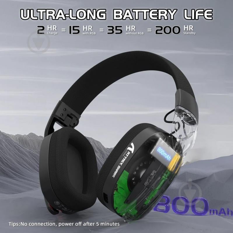 Гарнитура игровая attack shark L90 Wireless black (L90B_AS) - фото 5
