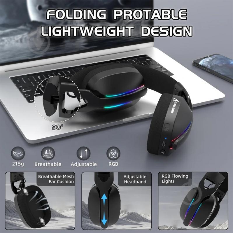 Гарнитура игровая attack shark L90 Wireless black (L90B_AS) - фото 6