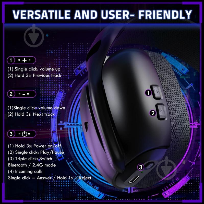 Гарнитура игровая attack shark L80PRO Wireless black (L80PROB_AS) - фото 10