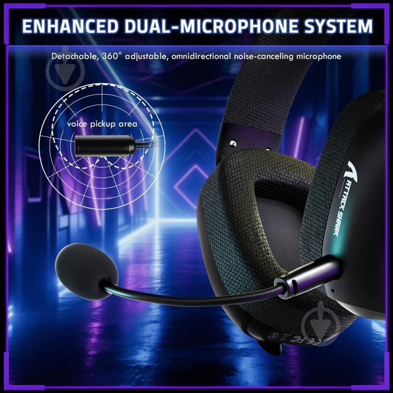 Гарнитура игровая attack shark L80PRO Wireless black (L80PROB_AS) - фото 9