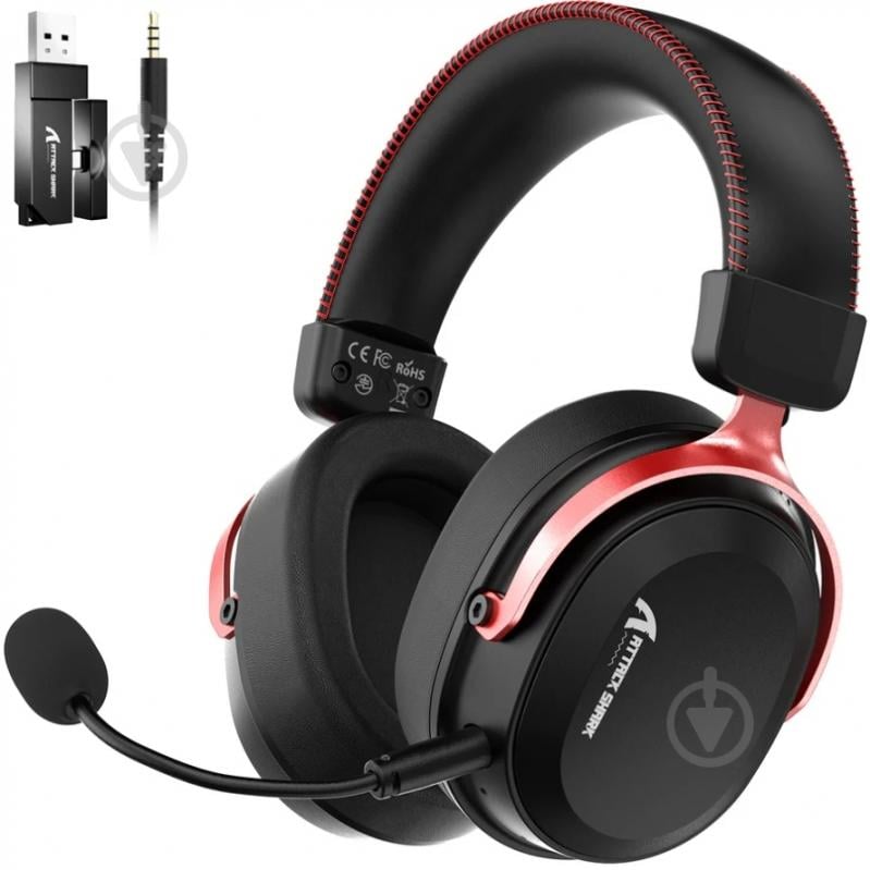 Гарнитура игровая attack shark L30PRO black/red (L30PROBR_AS) - фото 2