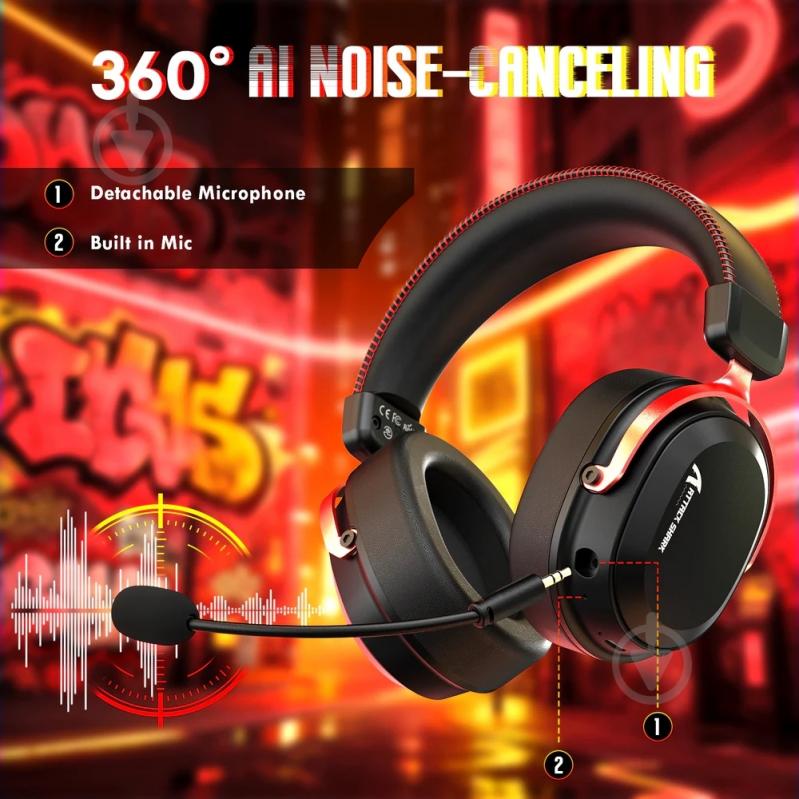Гарнитура игровая attack shark L30PRO black/red (L30PROBR_AS) - фото 7