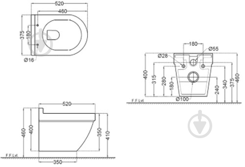 Унітаз підвісний Jaquar Solo Rimless з сидінням Slim SLS-BLM-6953BIUFSM - фото 3