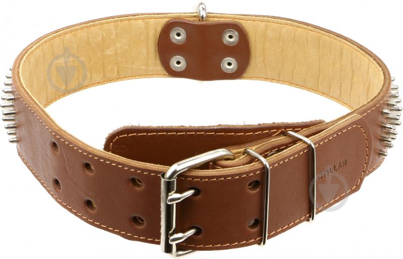 Ошейник COLLAR двойной с шипами в 4 рада 4,5х56-68 см 3536 - фото 1 Ошейник COLLAR двойной с шипами в 4 рада 4,5х56-68 см 3536 - фото 1
