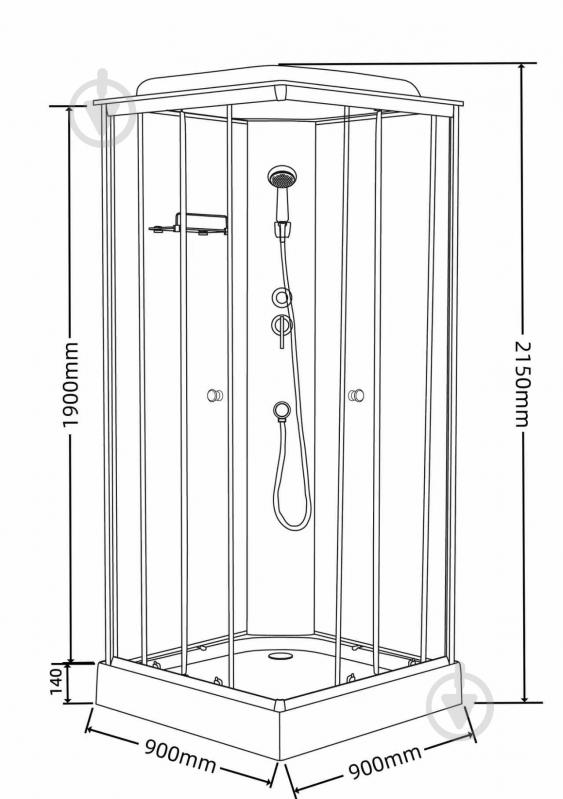 Душевой бокс Water House 90x90x215 см 992E-B - фото 2