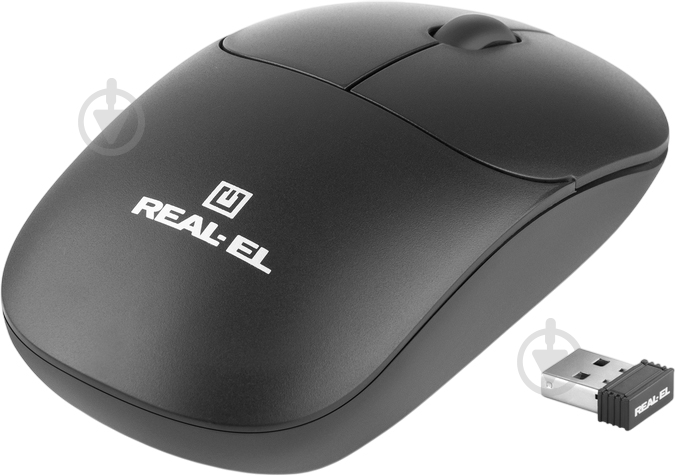 Мышка беспроводная Real-el RM-313W black (EL123200042) - фото 5