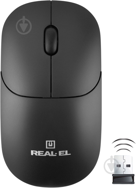 Мышка беспроводная Real-el RM-313W black (EL123200042) - фото 4