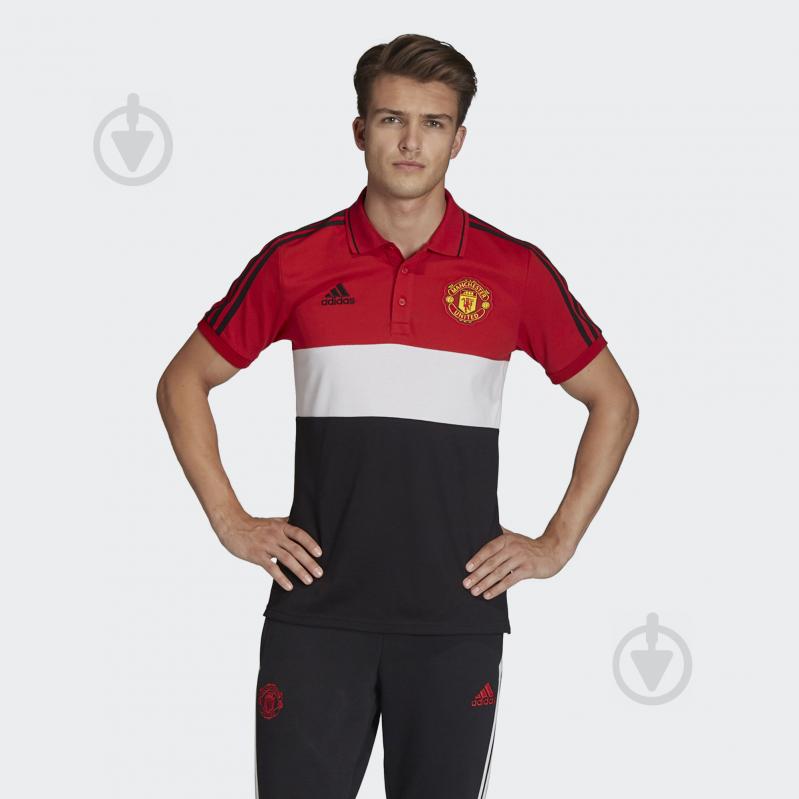 Поло Adidas MUFC POLO DX9068 р.XL червоний - фото 3