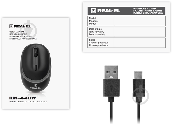 Мышка беспроводная Real-el RM-440W black (EL123200045) - фото 10