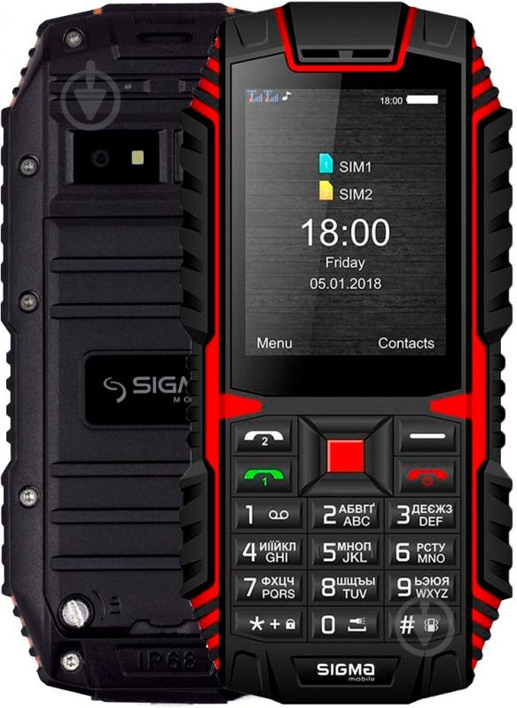 Мобільний телефон Sigma mobile X-treme DT68 black/red Sigma mobile X-treme DT68 blac - фото 2