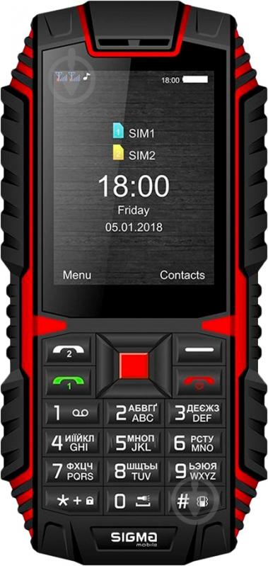 Мобільний телефон Sigma mobile X-treme DT68 black/red Sigma mobile X-treme DT68 blac - фото 1