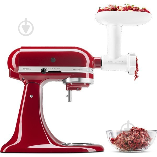 Насадка-м'ясорубка KitchenAid 5KSMFGA пластикова біла - фото 3