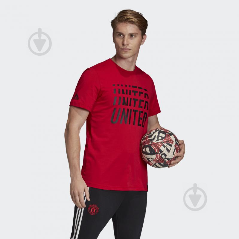 Футболка Adidas MUFC DNA GR TEE DX9085 р.XL красный - фото 4