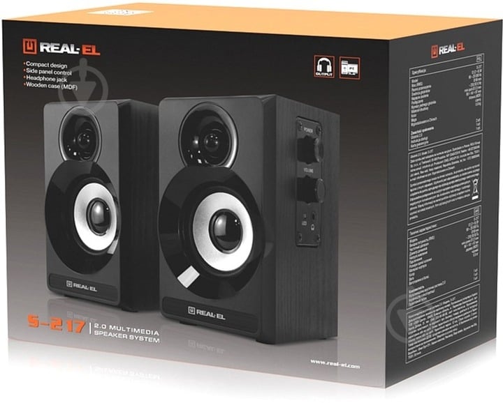 Акустическая система Real-el S-217 2.0 black (EL121200013) - фото 10