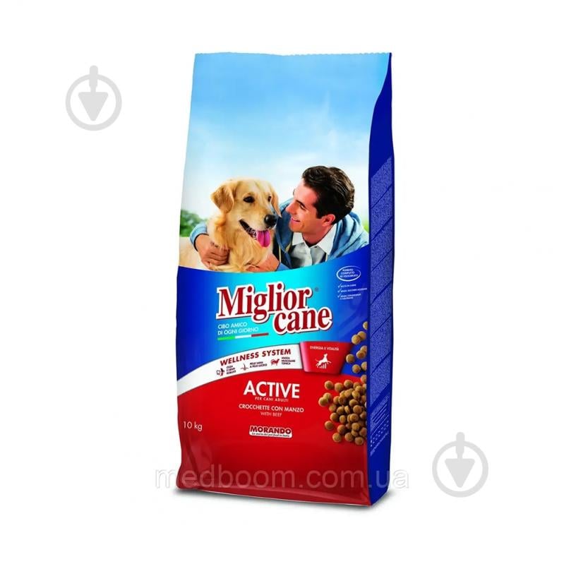 Корм сухий Migliorcane Active з яловичиною та злаками 10 кг - фото 1 Корм сухий Migliorcane Active з яловичиною та злаками 10 кг - фото 1