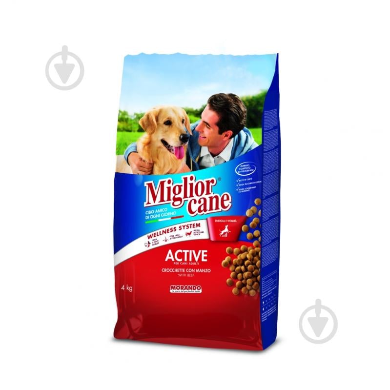 Корм сухой Migliorcane Active с говядиной и злаками 4 кг - фото 1