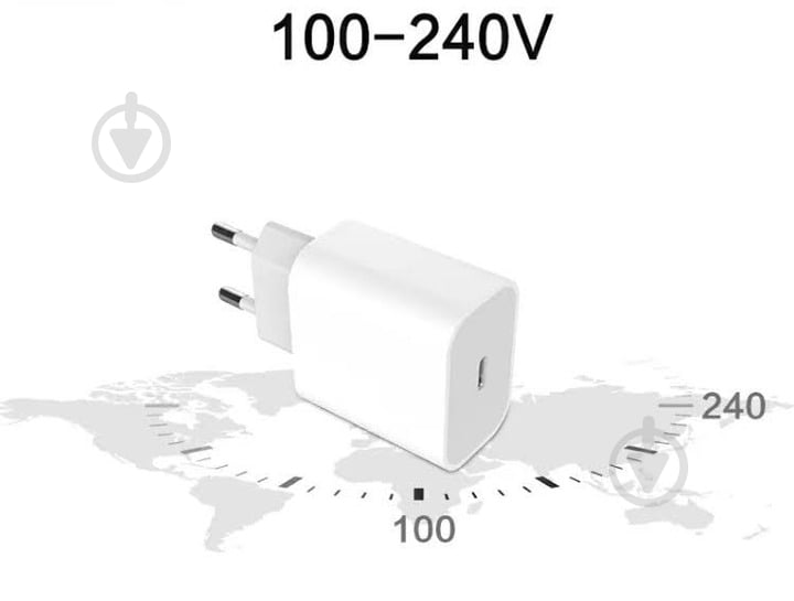 Мережевий зарядний пристрій Denmen DC06 USB Type-С PD 20W White (6973224872002) - фото 2