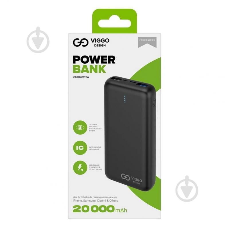 Повербанк VIGGO 20000 mAh black (32757) черный (032757) - фото 2