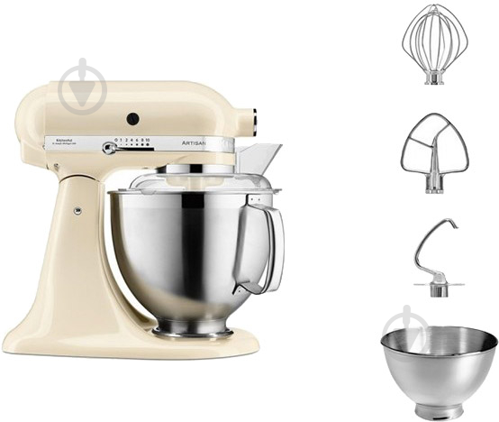 Кухонна машина KitchenAid Artisan 4,8 л 5KSM185PSEAC з відкидним блоком кремовий - фото 2