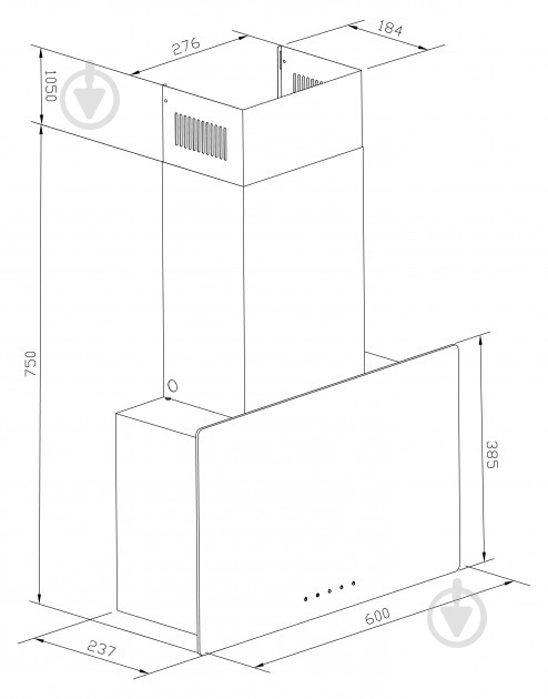 Вытяжка Pyramida V1 60 BL - фото 4