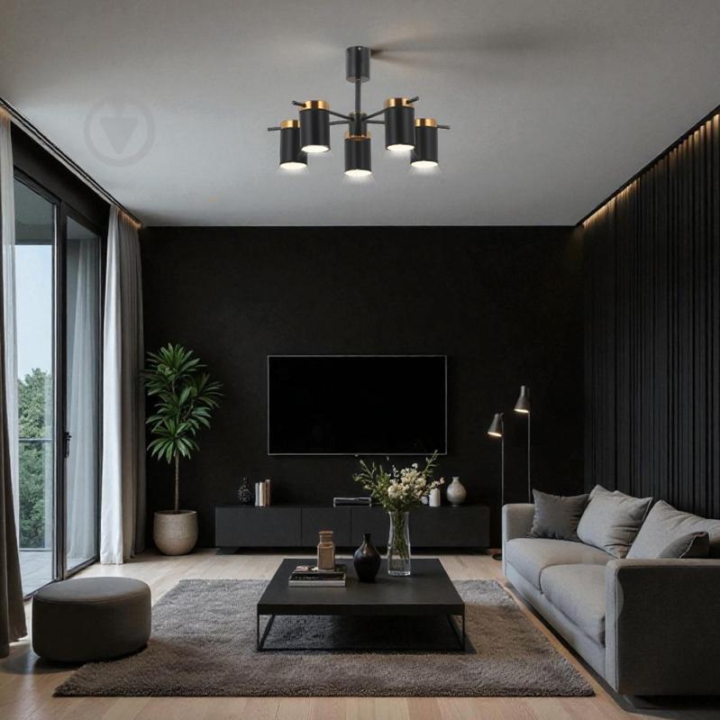 Люстра WunderLicht Denzo 60 Вт E27 черный OM8345-45 - фото 2 Люстра WunderLicht Denzo 60 Вт E27 черный OM8345-45 - фото 2