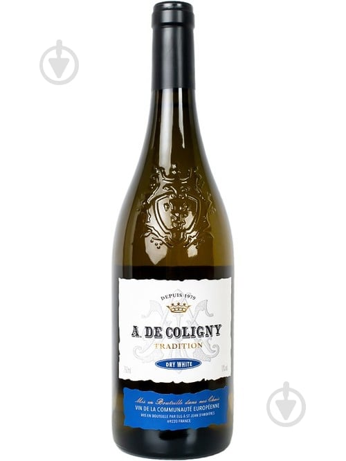 Вино A. De Coligny White Dry сухе біле 0,75 л - фото 1