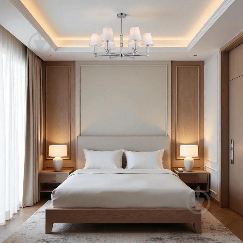 Люстра WunderLicht Finca 40 Вт E14 хром/білий OM1822-46 - фото 3 Люстра WunderLicht Finca 40 Вт E14 хром/білий OM1822-46 - фото 3