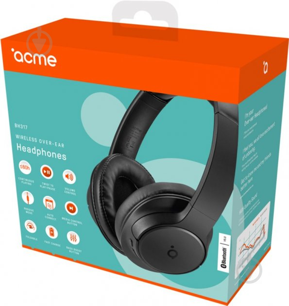 Гарнитура Acme BH317 Wireless over-ear headphones black (4770070882160) - фото 6