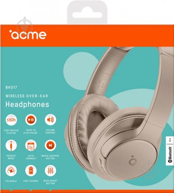 Гарнитура Acme BH317 Wireless over-ear headphones sand (4770070882214) - фото 7