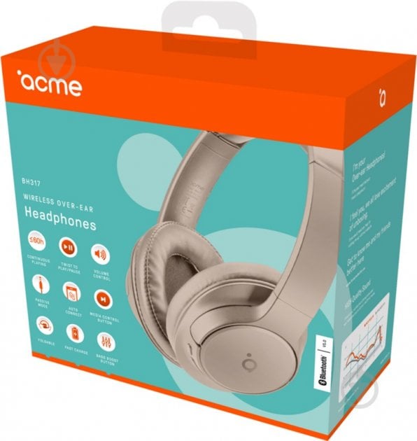 Гарнитура Acme BH317 Wireless over-ear headphones sand (4770070882214) - фото 6