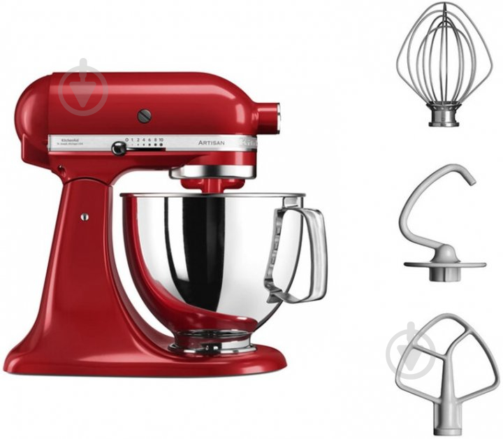 Кухонна машина KitchenAid Artisan 4,8 л 5KSM125EER з відкидним блоком червоний - фото 2