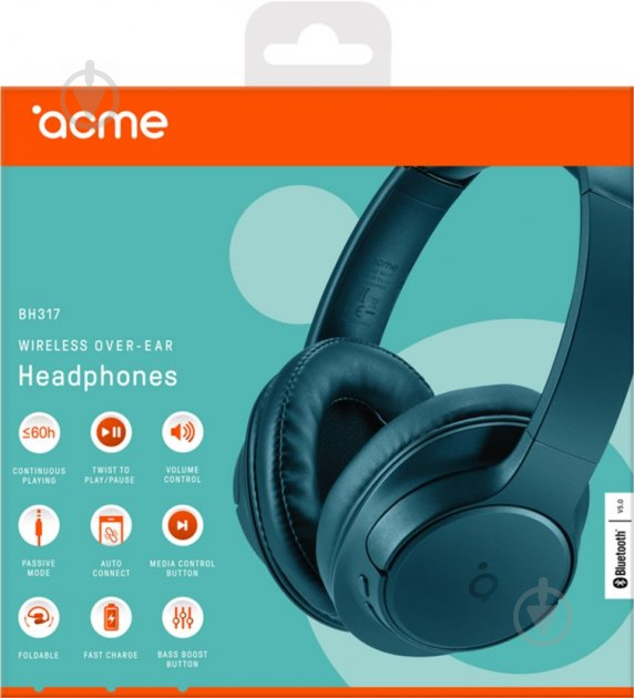 Гарнитура Acme BH317 Wireless over-ear headphones teal (4770070882177) - фото 7