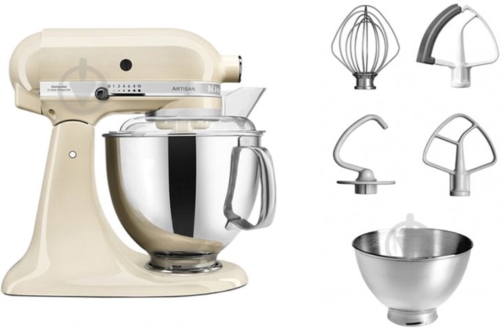 Кухонна машина KitchenAid Artisan 4,8 л 5KSM175PSEAC з відкидним блоком кремовий - фото 2