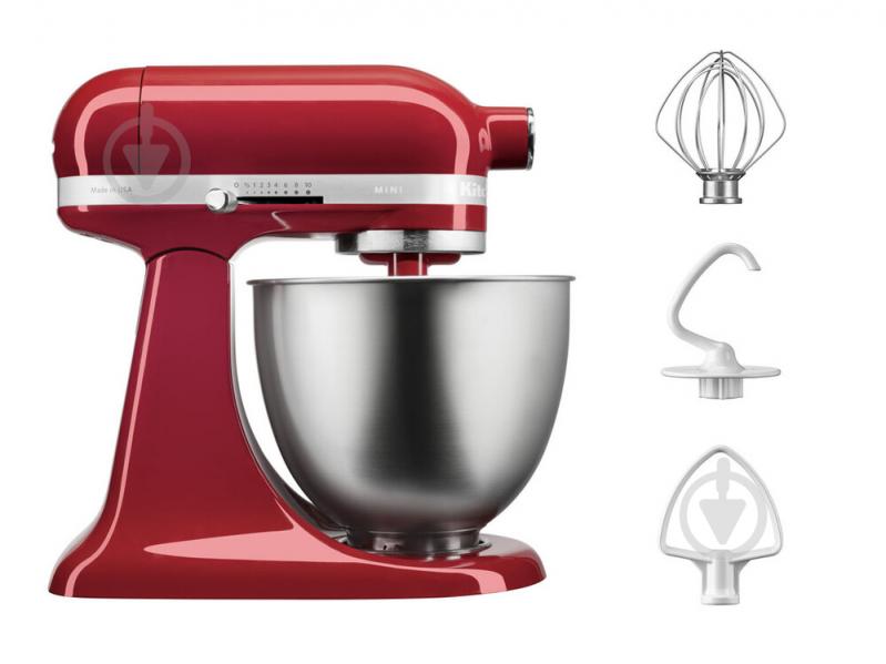 Миксер планетарный KitchenAid Artisan Mini 5KSM3311XEER с откидным блоком красный - фото 2