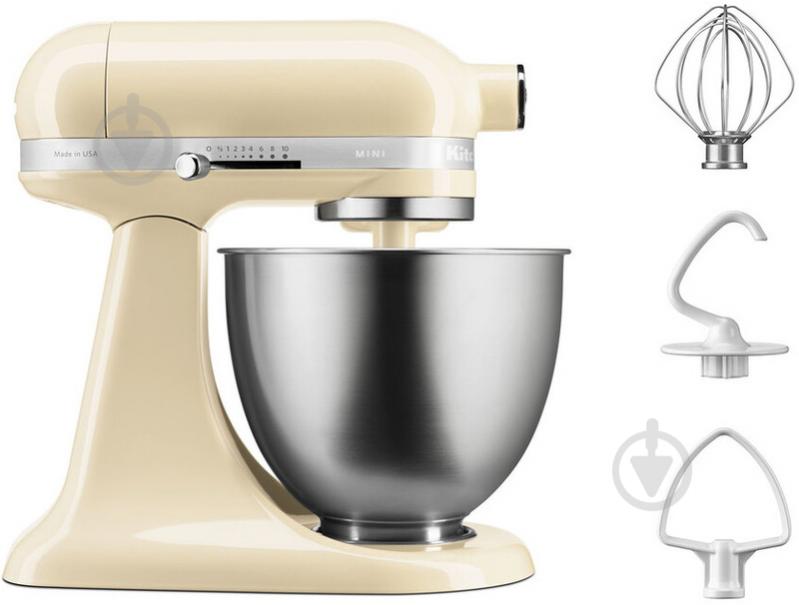 Кухонная машина KitchenAid Artisan MINI 3,3 л 5KSM3311XEAC с откидным блоком кремовым - фото 8