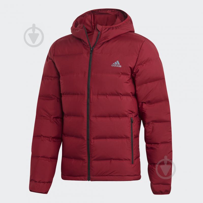 Пуховик мужской Adidas Helionic Ho Jkt DZ1426 р.S бордовый - фото 1