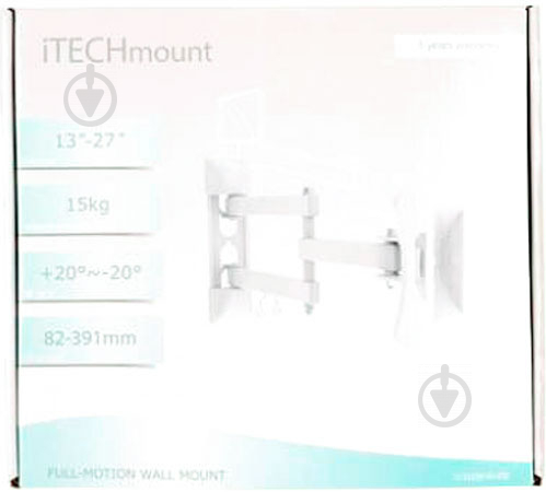 Крепление для телевизора ITECHmount LCD33B поворотно-наклонные 13"-27" белый - фото 2