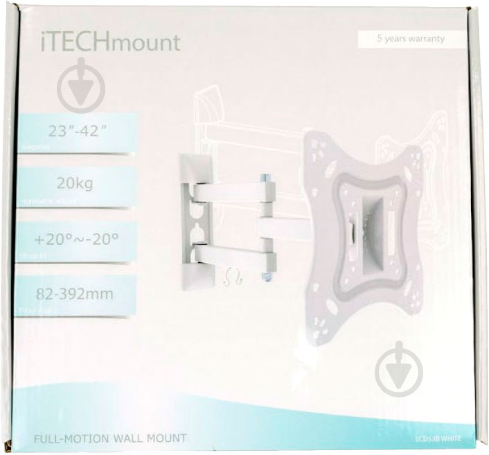 Крепление для телевизора ITECHmount LCD53B поворотно-наклонные 23"-42" белый - фото 3