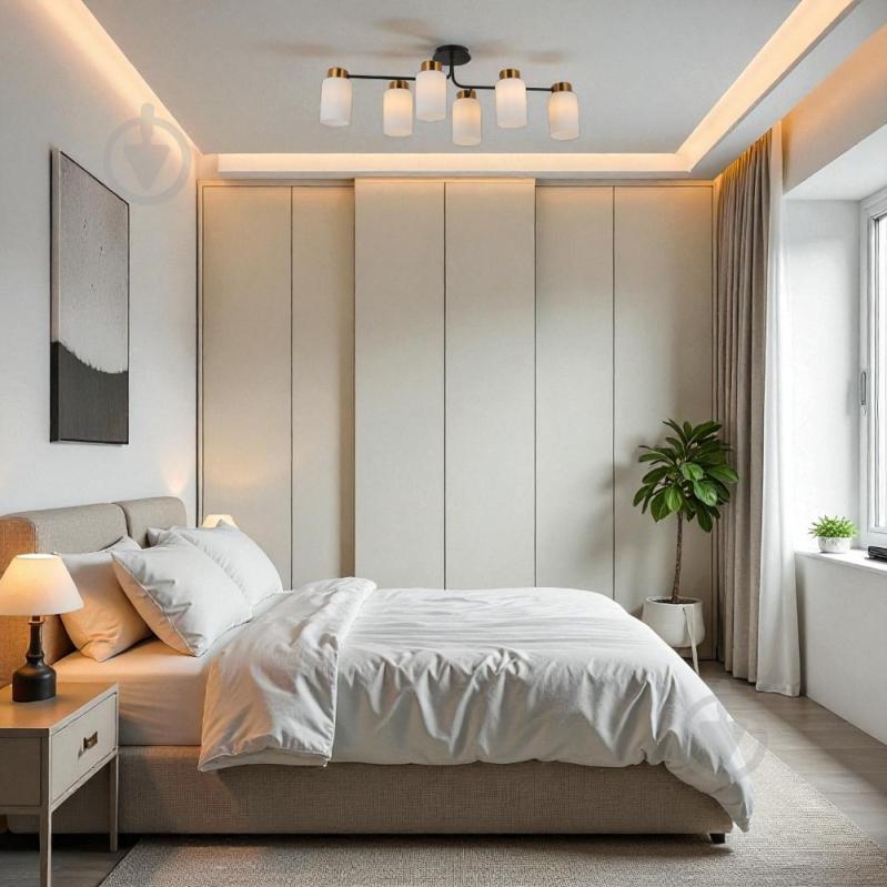 Люстра WunderLicht Chatelaine 60 Вт E27 бронза/білий OM8339-46 - фото 2 Люстра WunderLicht Chatelaine 60 Вт E27 бронза/білий OM8339-46 - фото 2