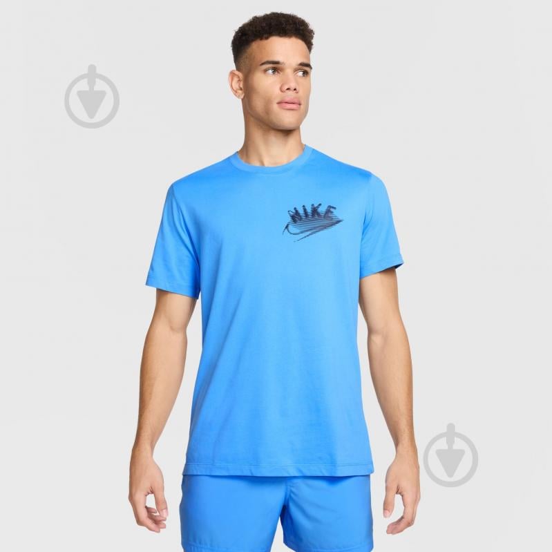 Футболка Nike M NK DF TEE BRAND READ HJ3609-412 р.2XL синий - фото 1