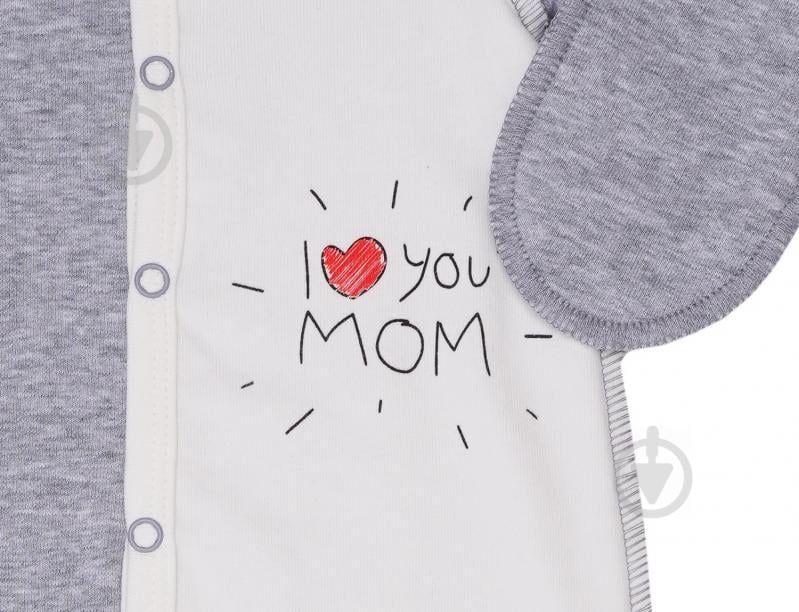 Чоловічок для хлопчика ТМ Софія I love Mom р.50 сірий меланж 330150 - фото 5