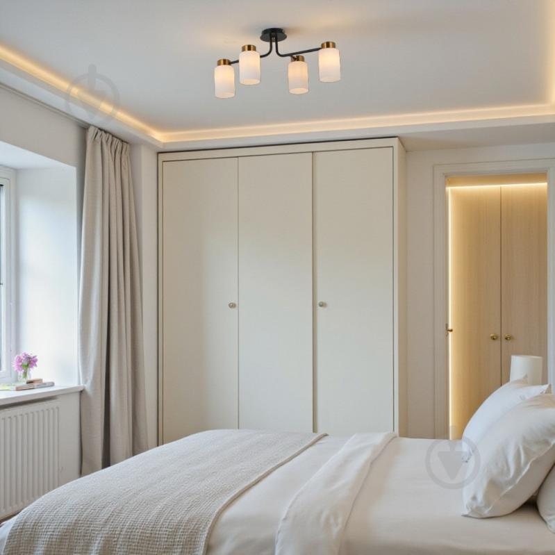 Люстра WunderLicht Chatelaine 60 Вт E27 бронза/белый OM8339-44 - фото 2 Люстра WunderLicht Chatelaine 60 Вт E27 бронза/белый OM8339-44 - фото 2