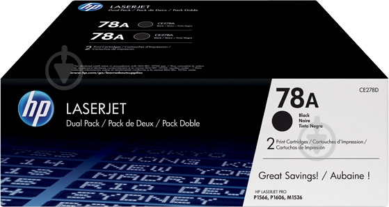Картридж HP 78A Dual pack Black CE278AF чорний - фото 1